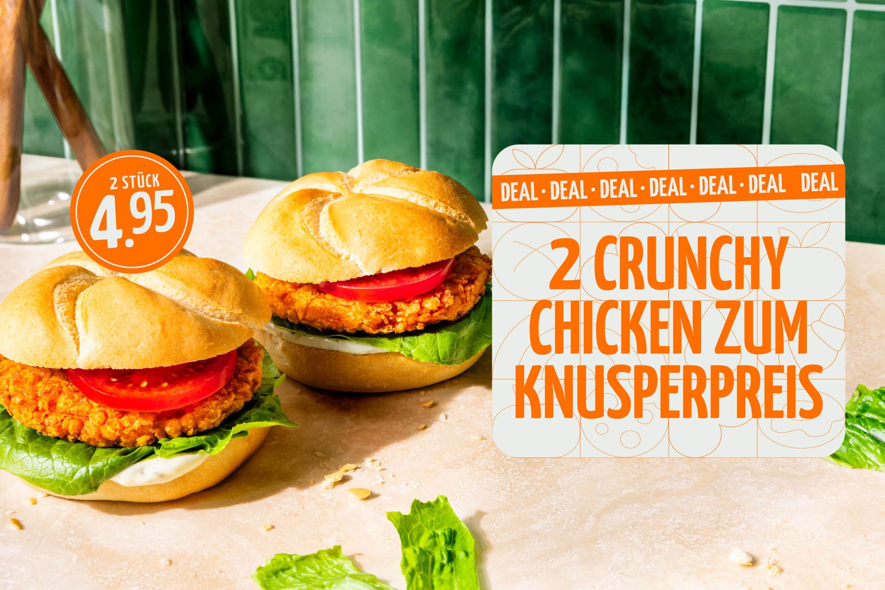 Doppelter Crunch - 2 Crunchy Chicken für 4,95€